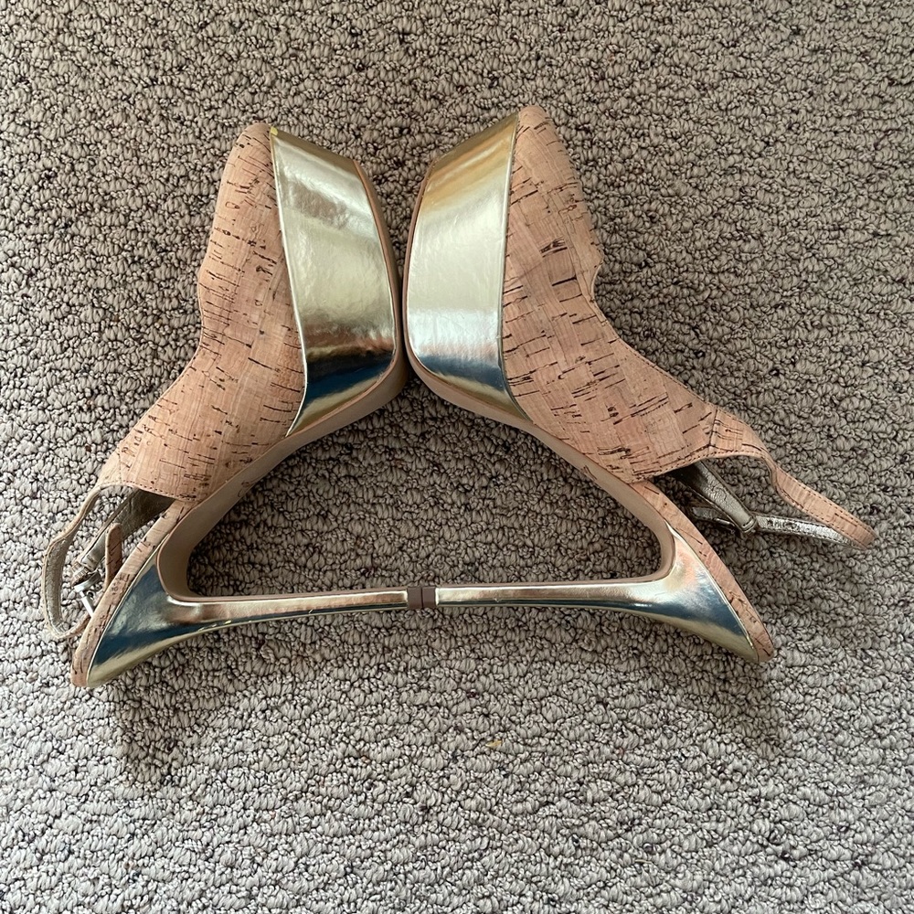 SAM EDELMAN Novato Slingback Pump Cork Stiletto - Picture 9 of 13